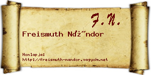 Freismuth Nándor névjegykártya
